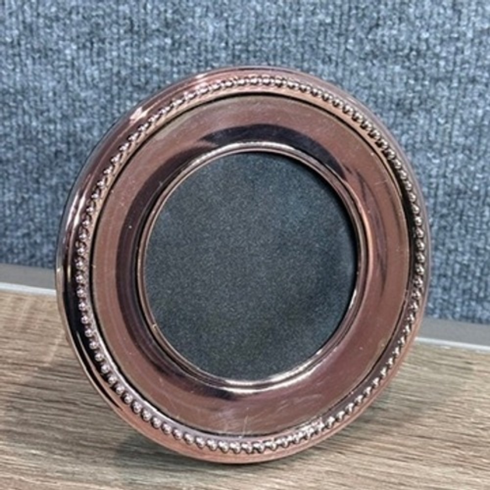 Picture Frame Rose Gold Round Beaded Metallic Tabletop 5.5 Inch Small Portrait